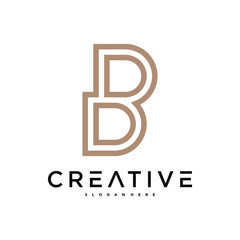 Creative abstract initial letter B logo design. Preamium Vector