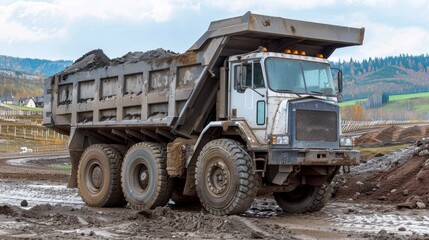 Dump Truck on a Construction Site.