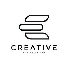 Fototapeta premium Creative abstract initial letter E logo design. Preamium Vector