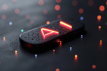 glowing "AI" letters on a black platform, ideal for technology and artificial intelligence-related conten