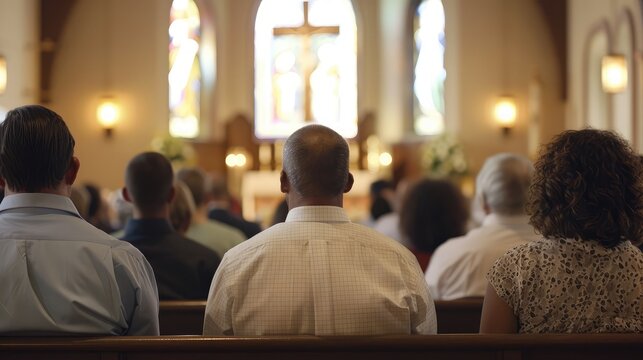 Community Gathering in a Serene Church Environment