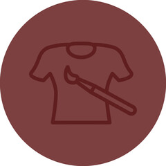 Shirt Design Vector Line Maroon Circle Maroon
