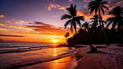 Stunning Sunset Over Serene Beach