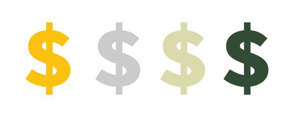Dollar currency icon set