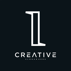 Creative abstract initial letter I logo design. Preamium Vector