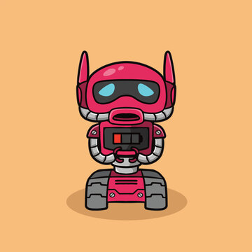 mascot robot lowbat good for  sticker, branding, element design, t shirt design, etc