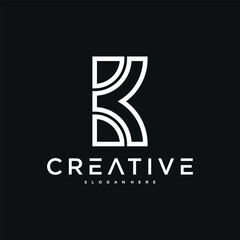 Fototapeta premium Creative abstract initial letter K logo design. Preamium Vector