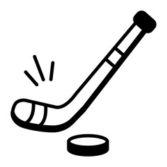A doodle style icon of ice hockey 