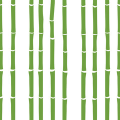 Obraz premium Green bamboo seamless pattern with bambooo leaves and branches