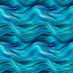 Obraz premium A seamless background of flowing abstract waves in turquoise and navy blue tones. The waves create a smooth, fluid design that is perfect for modern backgrounds, digital art, and creative presentation