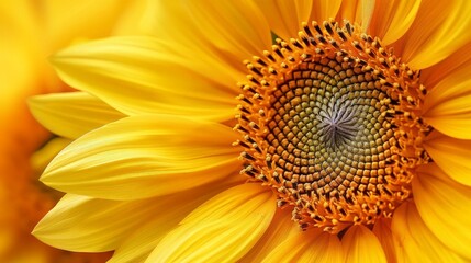 Close-up of a yellow sunflower with a detailed center
