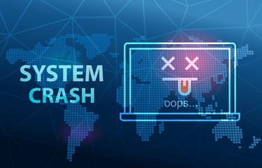 Computer System Crash All Around The World Background