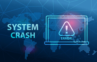 Computer System Crash All Around The World Background