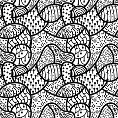 Abstract Black Doodles Pattern