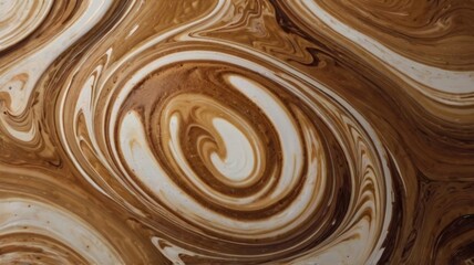 Elegant coffee backdrop featuring subtle swirls of cream, creating a marbled effect that evokes a freshly stirred cup 