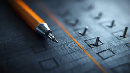 Requirement checklist with skills and experience, checkboxes marked, Digital illustration, Vivid hues, High detail