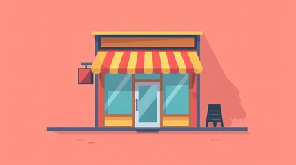 Obraz premium Easily recognizable image of a store suitable for business listings, shopping applications, and commercial offerings. Illustration.