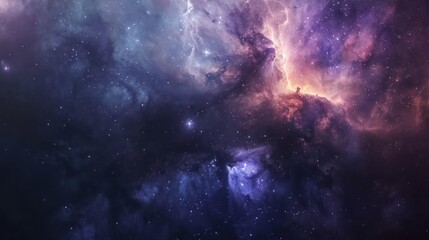 Cosmic Nebula Background Depicting a Tranquil Space Scene with Stars and Dust Clouds