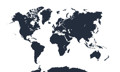 World map with individual colors,isolated on white background for website layouts,background,education, precise,customizable,Travel worldwide,map silhouette backdrop,earth geography, political,reports