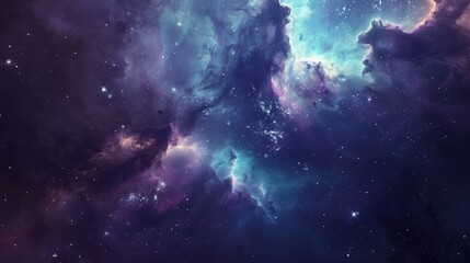 Cosmic Nebula with Stars Night Sky Universe Space Background for Design