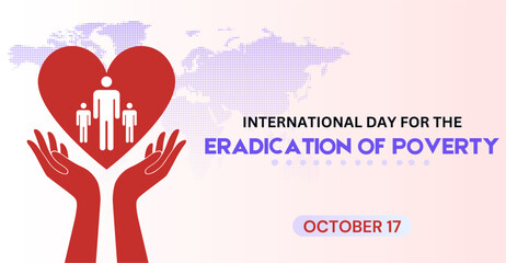 Campaign or celebration banner design for International Day for the Eradication of Poverty, october 17