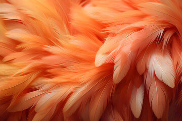 Obraz premium Soft Peach Bird Feathers Close-Up