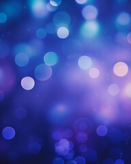  blue and purple bokeh background with soft, out-of-focus light circles. Ideal for festive, celebratory, or dreamy themes.