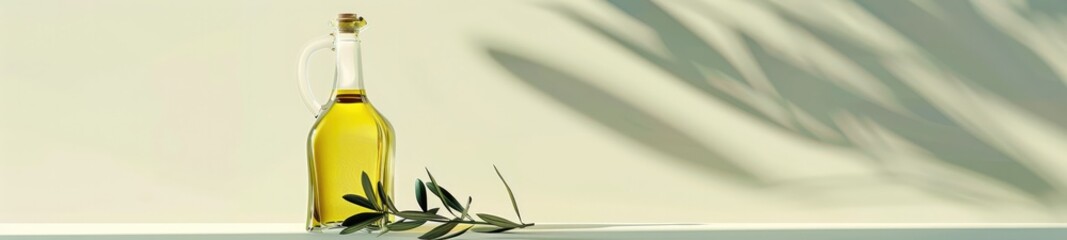 Olive Oil Bottle with Olive Branch