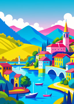 mountain village in the mountains castle in the mountains Zuiza paisajes  church, mountain, landscape, alps, europe, lake, austria, town, travel, nature, architecture, sky, building, water, tower, vil