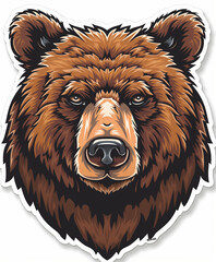 Obraz premium Grizzly Bear Cartoon Sticker Collection