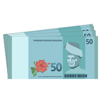 Malaysia currency MYR Malaysia Ringgit, paper money banknote cash fifty ringgit RM50