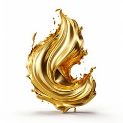 shimmering gold paint stroke with a metallic sheen offering a lu