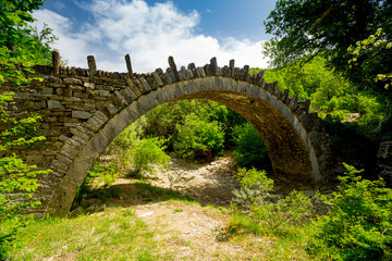 Zagorohoria stone bridge, Greece. Plakidas arch bridge	