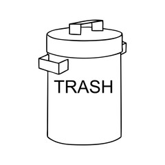 trash can outline vector illustration