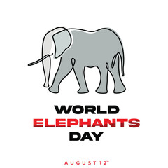 Obraz premium World Elephant Day continuous line design template background