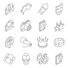 Pack of Christmas Celebration Linear Icon 

