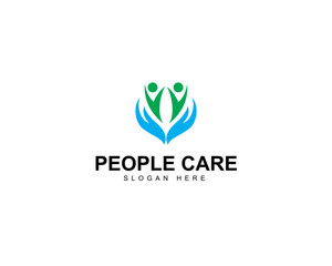 People Care Logo Template. Health Care and Medical Logo Design