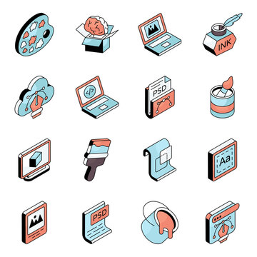 Set of Designing Flat Icons 

