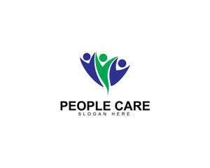 People care for Family or Cultural Group Community design logo