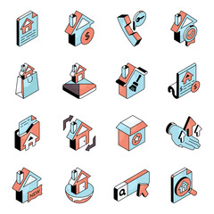 Set of Property Flat Icons

