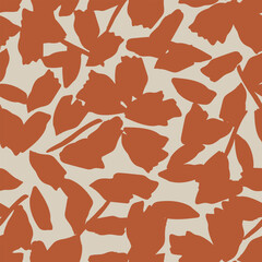 Neutral Colour Abstract Floral Seamless Pattern Design