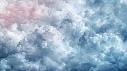 Blue Sky with White Fluffy Clouds