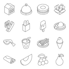 Pack of Fast Food and Dessert Linear Icon

