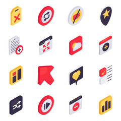 Set of Instruments Isometric Icons
