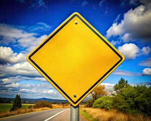 Vibrant yellow yield sign stands out against a plain background, serving as a cautionary symbol for drivers to slow down and relinquish right of way.