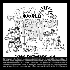 World Population Day, 11 July, Poster vector