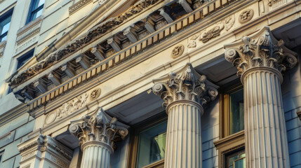 Exterior of a historic financial institution building with classic architectural details