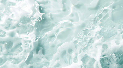 Obraz premium A body of water with foam and bubbles, creating a sense of movement and energy