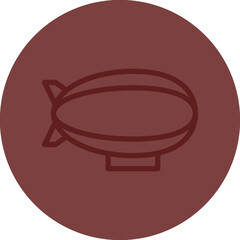 Zeppelin Vector Line Maroon Circle Maroon © Muhammad Rizwan