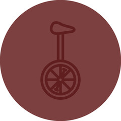 Unicycle Vector Line Maroon Circle Maroon © Muhammad Rizwan